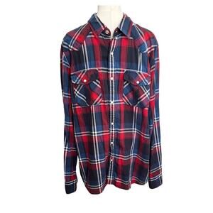 American Eagle | Red White & Blue Rodeo Pearl Snap Vintage Fit Men's Shirt | XL